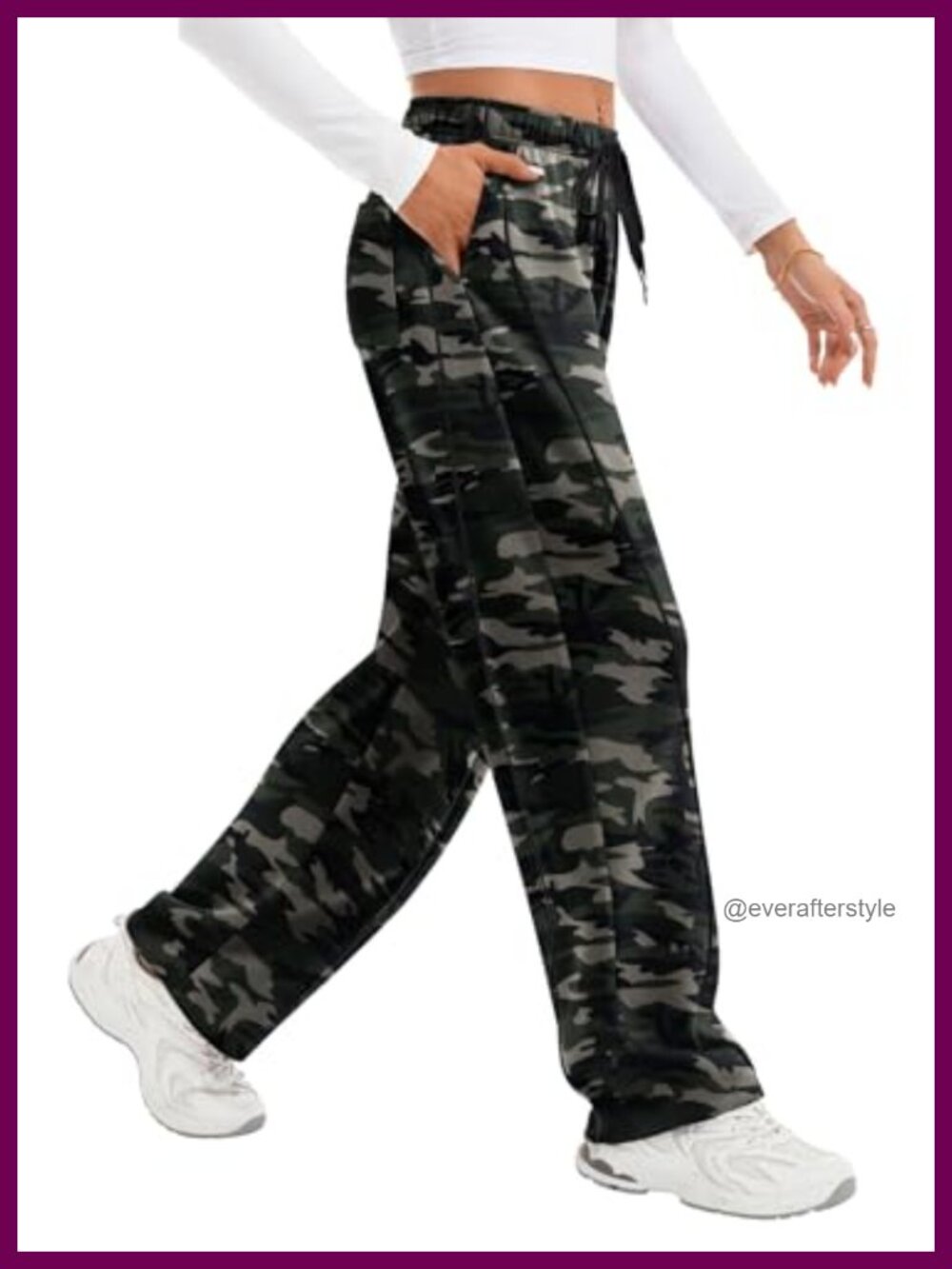 Wide Leg Barrel Sweatpants High Rise Cotton Blend Track Pants